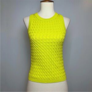 Industry Size XS/S Sweater Tank Cool Lime Neon Silk Blend Knit Sleeveless NWT